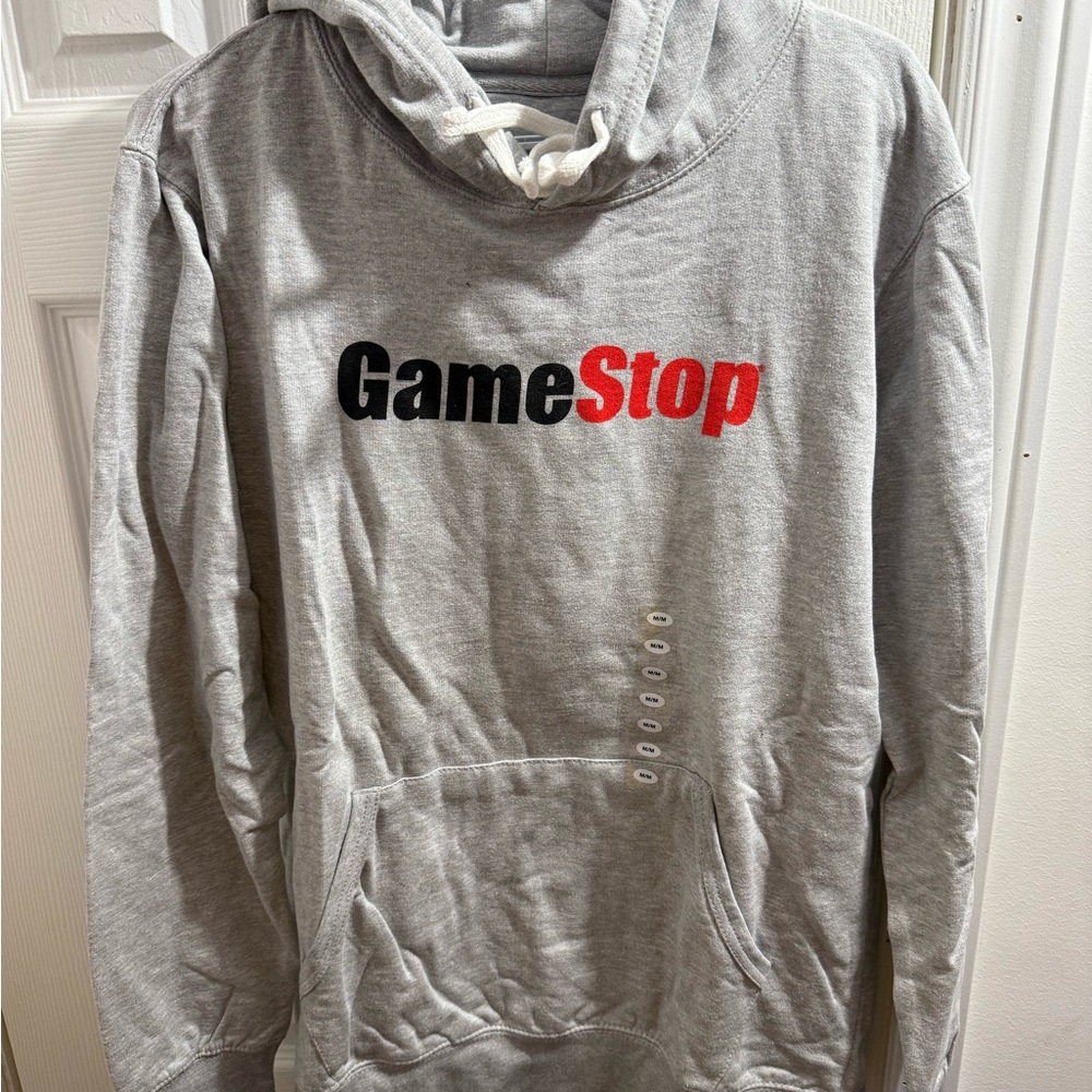 GameStop Gray Logo Hoodie - Casual Pullover with Front Pocket